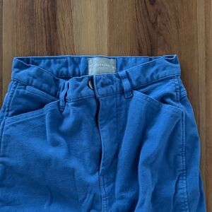 Discounted shipping -Everlane way high straight leg brushed cotton blue pants,00